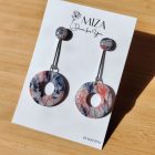 2 in 1 fánk alakú fülbevaló - tarka - márvány hatású - lakkozott