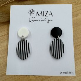 2 részes ovál bedugós - zebra 