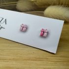 Mini ajándék doboz bedugós fülbevaló - csíkos