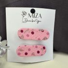 Rózsaszín pöttyös - bőr hatású krokodilcsat szett 