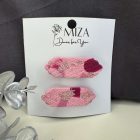 Rózsaszín folt mintás textúrált -  krokodilcsat szett 