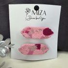 Rózsaszín folt mintás textúrált -  krokodilcsat szett 