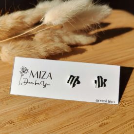 Mini csillag bedugós fülbevaló - zebra