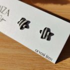 Mini csillag bedugós fülbevaló - zebra