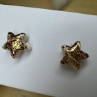 Mini csillag bedugós fülbevaló - rose gold, textúrált