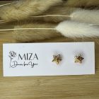 Mini csillag bedugós fülbevaló - rose gold, textúrált