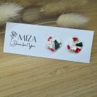 Csavart pötty bedugós fülbevaló - karácsonyi