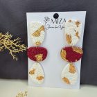 3 részes - arany - fehér - burgundi - levél textúrájó