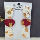 3 részes - arany - fehér - burgundi - levél textúrájó