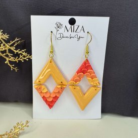 Pikkelyes rombusz - pasztell narancs