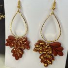 Rozsda - arany levél - lógós fülbevaló