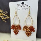 Rozsda - arany levél - lógós fülbevaló