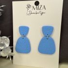 2 részes tompa trapéz fülbevaló - világoskék - bőr hatású