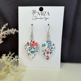 2 részes levél - piros - kék virágos