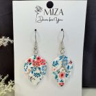 2 részes levél - piros - kék virágos