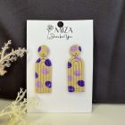 Bézs - lila pöttyös