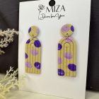 Bézs - lila pöttyös