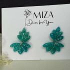 2 részes mini legyező - türkizzöld - ezüst