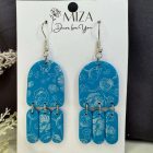 Festett pipacsok- türkiz - ezüst