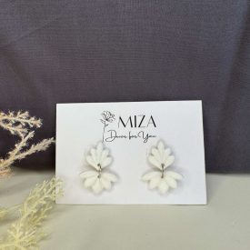 2 részes mini legyező - gyöngyház fehér