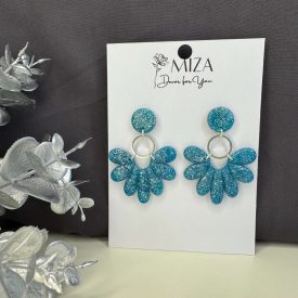 3 részes legyező - türkiz - ezüst