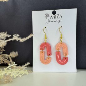 2 részes ovális fánk -lazac színű, lakkozott