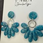 3 részes legyező - türkiz - ezüst