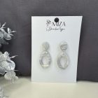 2 részes ovális fánk - fehér - szürke márvány mintás