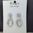 2 részes ovális fánk - fehér - szürke márvány mintás