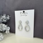 2 részes ovális fánk - fehér - szürke márvány mintás