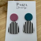 2 részes tompa trapéz fülbevaló - Zebra Mood