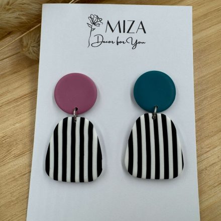 2 részes tompa trapéz fülbevaló - Zebra Mood