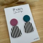 2 részes tompa trapéz fülbevaló - Zebra Mood