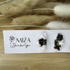 Fél virág bedugós fülbevaló - fekete - fehér - arany 1