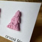 Fenyőfa bedugós fülbevaló - rózsaszín