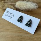 Karácsonyfa bedugós fülbevaló - arany pöttyökkel