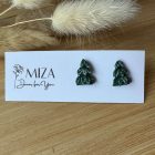 Karácsonyfa bedugós fülbevaló - ezüst gyöngyökkel 