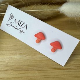 Pici gomba bedugós fülbevaló - lazac rózsaszín