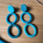 3 részes ovális fülbevaló - türkiz