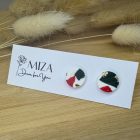 Közepes méretű pötty bedugós fülbevaló - magyaros tarka