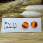 Közepes méretű pötty bedugós fülbevaló - őszi színátmenetes 2