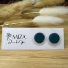 Közepes méretű pötty bedugós fülbevaló - fenyő zöld