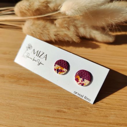 Közepes méretű pötty bedugós fülbevaló - fürjtojás kollekció - füge