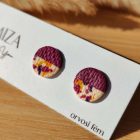 Közepes méretű pötty bedugós fülbevaló - fürjtojás kollekció - füge