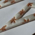 2 részes lándzsa alakú fülbevaló - fehér - arany hópelyhes