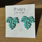 Világos türkiz - ezüst levél - lakkozott