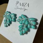 Világos türkiz - ezüst levél - lakkozott