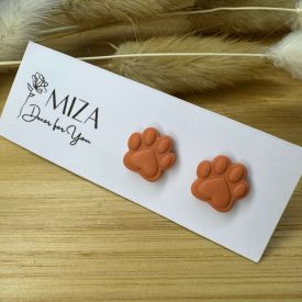 Mancs bedugós fülbevaló - sötét púder