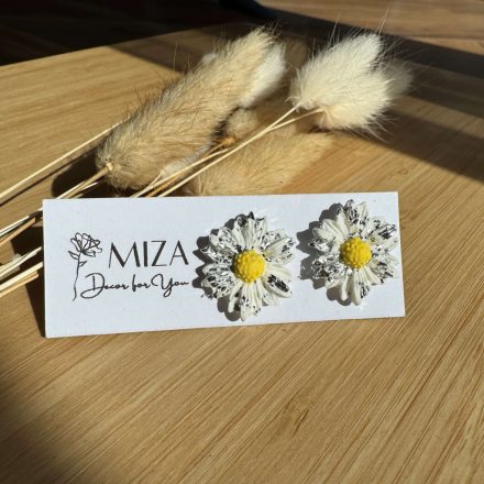 Virág - bedugós alapon - margaréta - ezüst