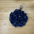 Sziromfelhő díszítésű medál - navy blue - ezüst